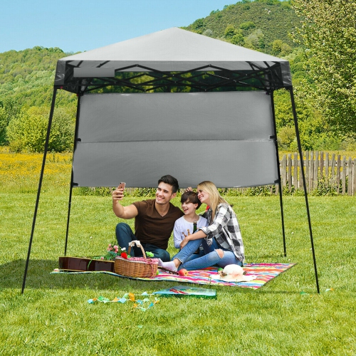 Gymax 7x7 FT Slant Leg Pop-up Canopy Tent Shelter Adjustable Portable Carry Bag