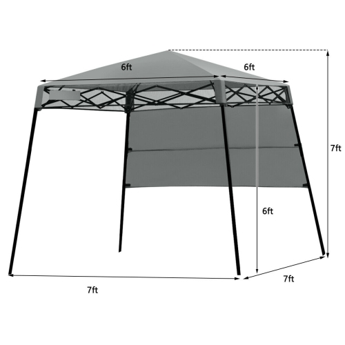 Gymax 7x7 FT Slant Leg Pop-up Canopy Tent Shelter Adjustable Portable Carry Bag