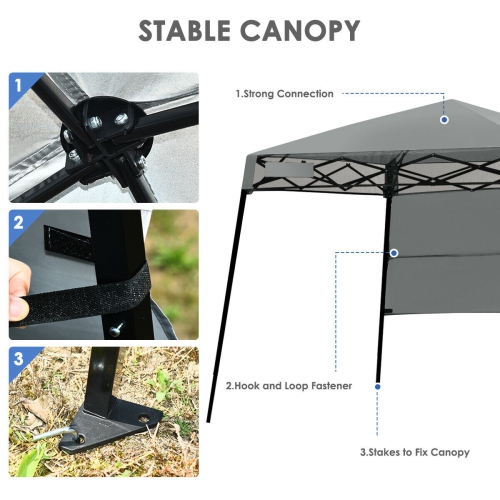 Gymax 7x7 FT Slant Leg Pop-up Canopy Tent Shelter Adjustable Portable Carry Bag