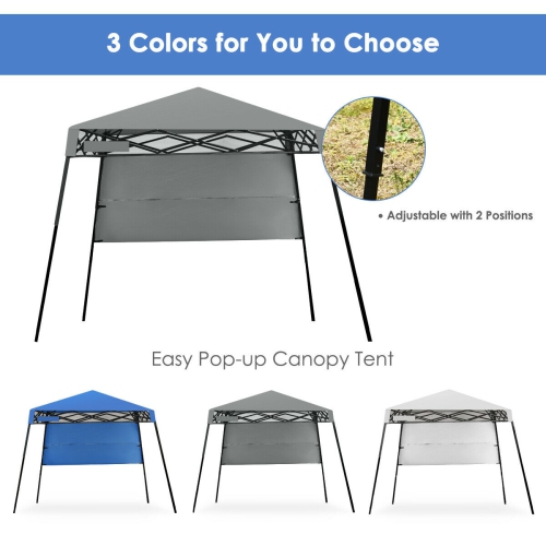 Gymax 7x7 FT Slant Leg Pop-up Canopy Tent Shelter Adjustable Portable Carry Bag