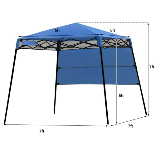 Gymax 7x7 FT Slant Leg Pop-up Canopy Tent Shelter Adjustable Portable Carry Bag