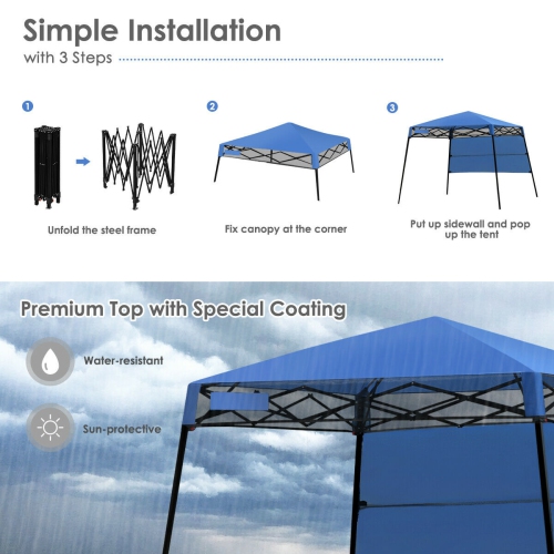Gymax 7x7 FT Slant Leg Pop-up Canopy Tent Shelter Adjustable Portable Carry Bag