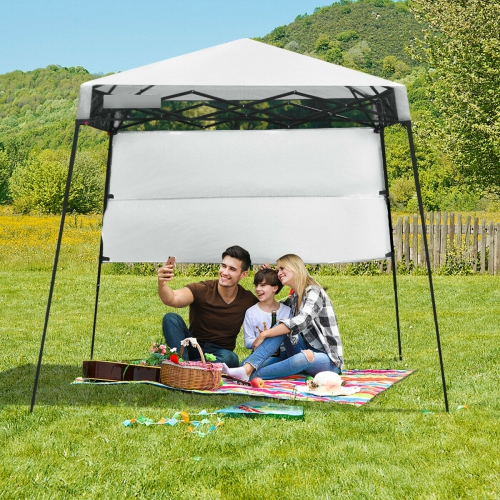Gymax 7x7 FT Slant Leg Pop-up Canopy Tent Shelter Adjustable Portable Carry Bag