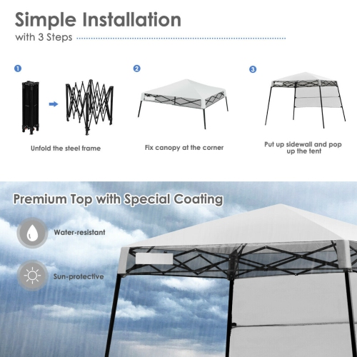 Gymax 7x7 FT Slant Leg Pop-up Canopy Tent Shelter Adjustable Portable Carry Bag