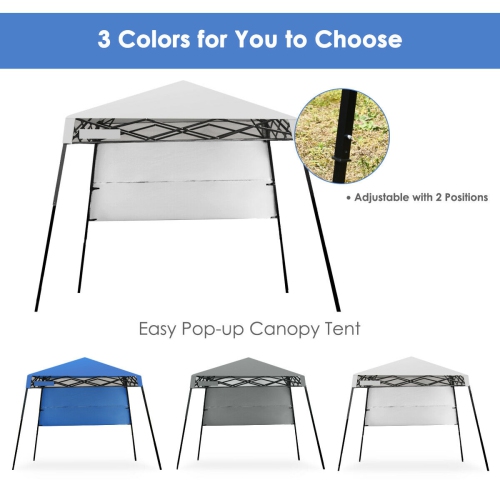 Gymax 7x7 FT Slant Leg Pop-up Canopy Tent Shelter Adjustable Portable Carry Bag