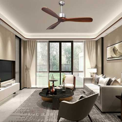 Gymax 52" Modern Ceiling Fan Indoor & Outdoor Brushed Nickel Finish w/Remote Control