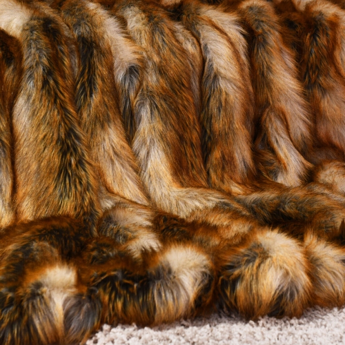 Gymax Luxury Faux Fur Throw Blanket w/ Reversible Design Couch Bed