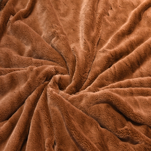 Gymax Luxury Faux Fur Throw Blanket w/ Reversible Design Couch Bed