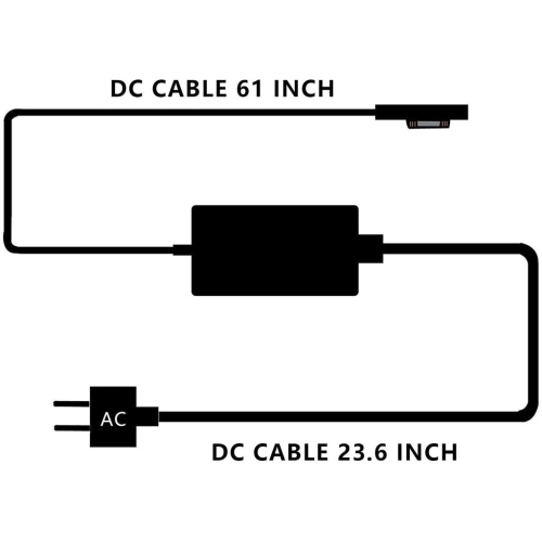 New Genuine Microsoft Surface Book AC Adapter Charger Model 1706 15V 4A 65W with USB charging port for Surface Book, Surface Laptop, Surface Pro,