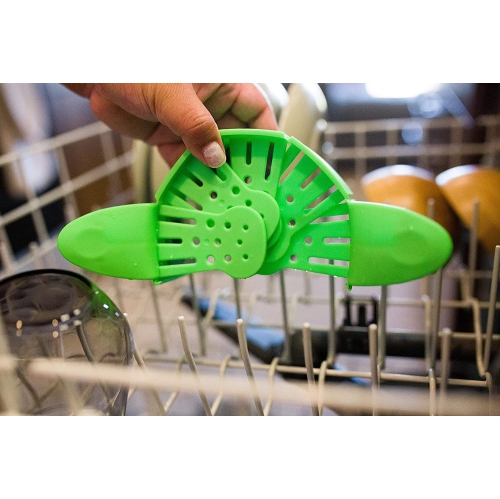 Clip On Pasta Strainer Silicone - Universal Fit for all Pots and Bowls | Snap On Drainer for Pasta, Meat, Vegetables, Fruit | Silicone Colander for