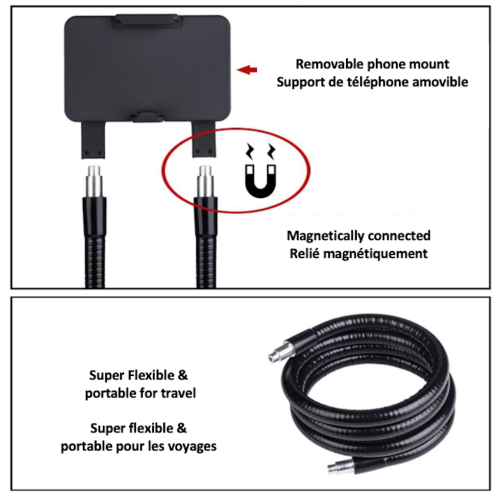 Stimula Lifestyle EZ Universal Multifunctional Flexible Adjustable Goose Neck for Bed Table Apple MagSafe iPhone 13 Mobile Phones Car Cup Holder