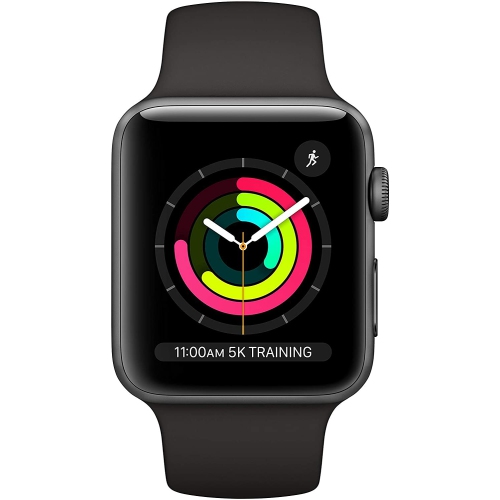 Apple Watch Series 3 (GPS) 42mm Space Gray Aluminum Case with Black Sport Band - Certified Refurbished by APPLE - Refurbished condition - CA$203.99