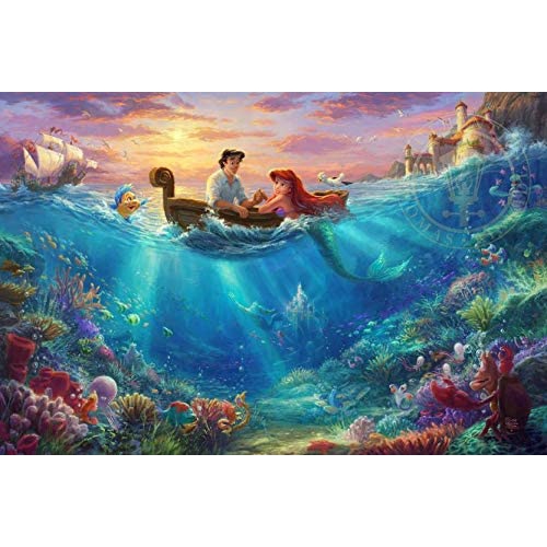 Ceaco Thomas Kinkade The Disney Dreams Collection 4 in 1 500 pc Puzzles [Cinderella , Lion King , Mickey & Minnie ,The Little Mermaid]