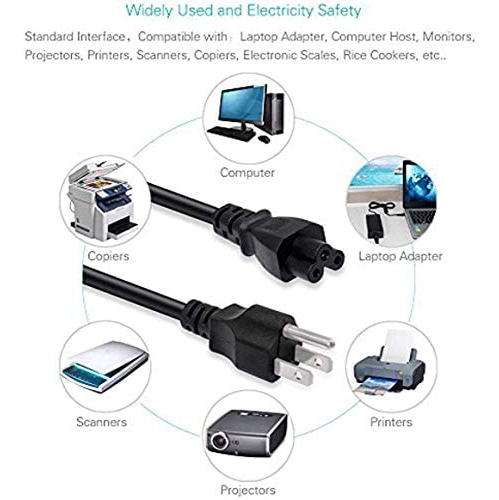 AC Cable 3 Prong Mickey Mouse Plug 5Ft(NEMA 5-15P to IEC320C5) Power Cord for LED LCD Smart HD TV Notebook Laptop