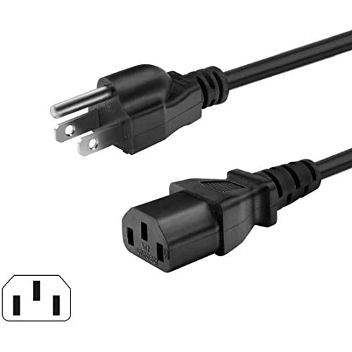uowlbear 1.8M Power Cord, 3 Prong Power Cable for Computer, Printer, Power AC Adapter, LCD TV, PC Monitor, Rice Cooker,