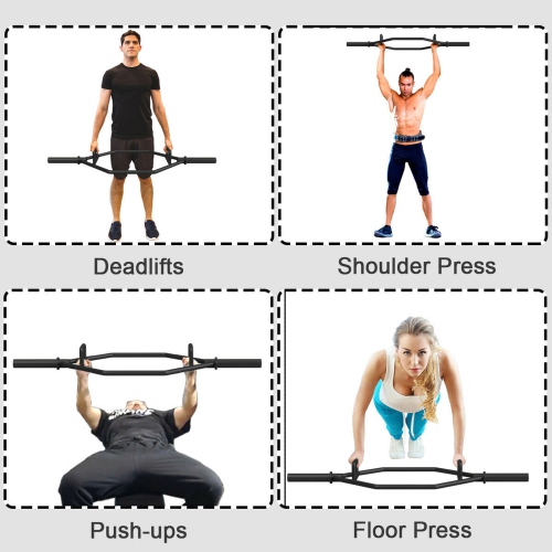 Gymax 56'' Olympic Hexagon Deadlift Bar Trap Bar W/ Folding Grips Powerlifting