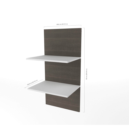 Cielo 19.5“ Floating Shelves - Bark Grey & White