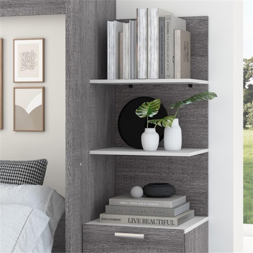 Cielo 19.5“ Floating Shelves - Bark Grey & White