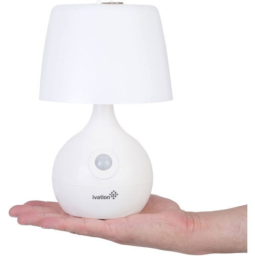 Ivation 12-LED Battery Operated Motion Sensing Table Lamp - Dual Color Range - Available Settings Include Manual & Automatic Motion & Light Sensing