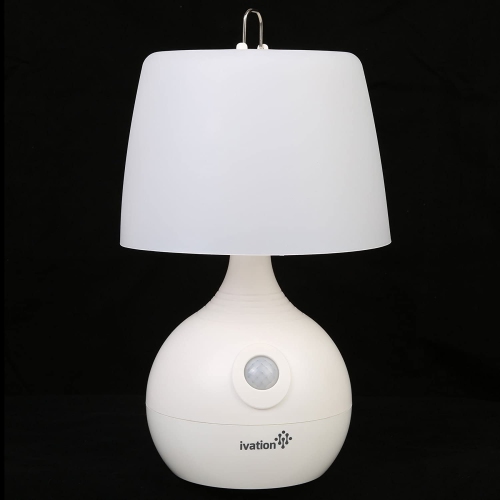 Ivation 12-LED Battery Operated Motion Sensing Table Lamp - Dual Color Range - Available Settings Include Manual & Automatic Motion & Light Sensing