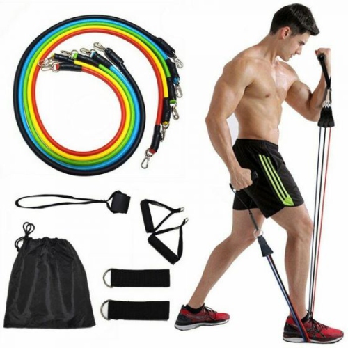 ISTAR 11PCS/Set Latex Resistance Bands Training Exercise Yoga Tubes Pull Rope Rubber Expander Elastic Bands Fitness