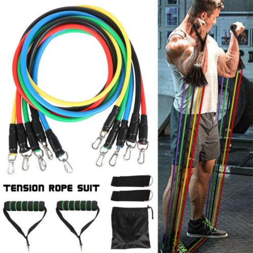 ISTAR 11PCS/Set Latex Resistance Bands Training Exercise Yoga Tubes Pull Rope Rubber Expander Elastic Bands Fitness