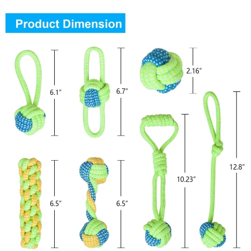 ISTAR Dog Rope Toys, Dog Chew Toys For Puppy Teething, 7 Pack Rope Toys For Aggressive Chewers, Durable Dog Chew Toys For Medium To Small Dogs