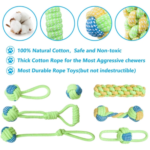 ISTAR Dog Rope Toys, Dog Chew Toys For Puppy Teething, 7 Pack Rope Toys For Aggressive Chewers, Durable Dog Chew Toys For Medium To Small Dogs