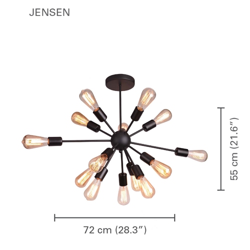 Xtricity - 14 Light Pendant, 28.3 '' Width, From The Jensen Collection