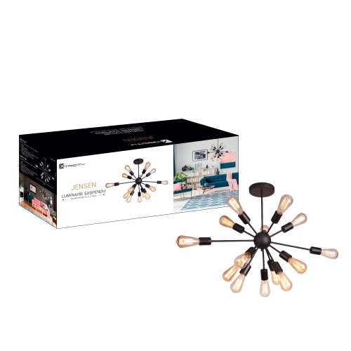 Xtricity - 14 Light Pendant, 28.3 '' Width, From The Jensen Collection