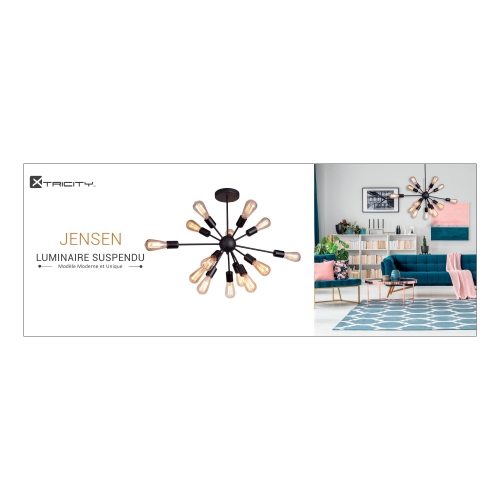 Xtricity - 14 Light Pendant, 28.3 '' Width, From The Jensen Collection