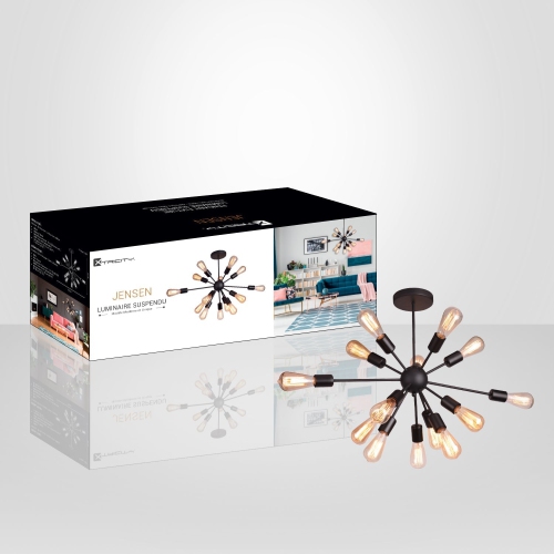 Xtricity - 14 Light Pendant, 28.3 '' Width, From The Jensen Collection