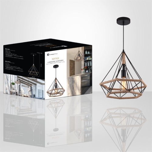 Xtricity - Pendant Light, 9.84 '' Width, From Mynx Collection, Black