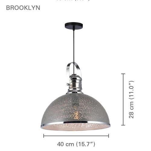 Xtricity - Pendant Light, 15.7 '' Width, From the Brooklyn collection, Gray