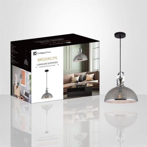 Xtricity - Pendant Light, 15.7 '' Width, From the Brooklyn collection, Gray