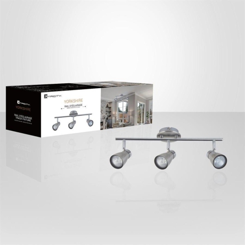 Xtricity - 3 Heads Ceiling Light, 23.22 '' Width, From The Yorkshire Collection, Chrome Nickel