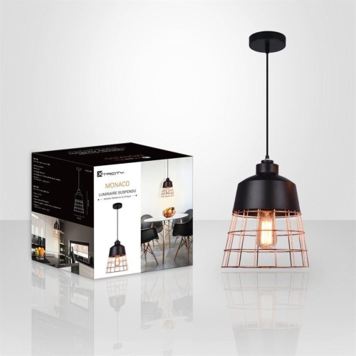 Xtricity - Pendant Light, 10 '' Width, From the Monaco Collection, Black and Copper