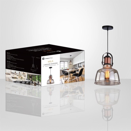 Xtricity - Pendant Light, 8.7 '' Width, From the Mila Collection, Gray