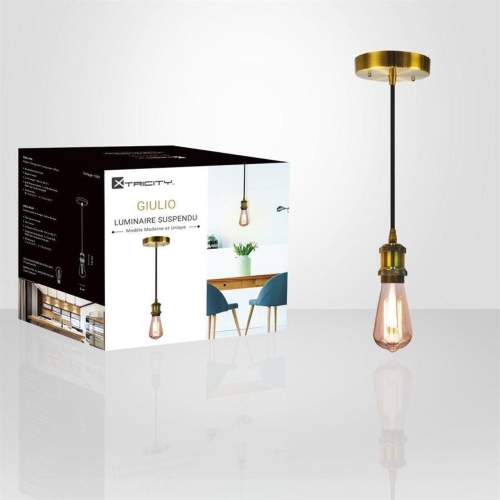Xtricity - Pendant Light, 2 '' Width, From The Giulio Collection, Antique Brass