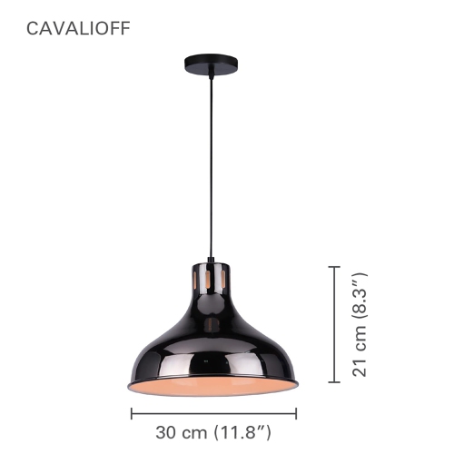 Xtricity - Pendant Light, 11.8 '' Width, From the Cavalioff Collection, Black Chrome