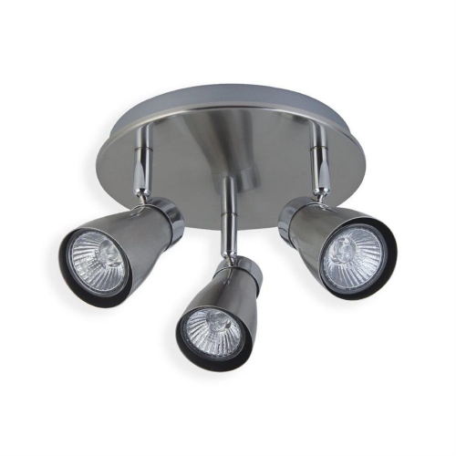 Xtricity - 3 Heads Ceiling Lights, 9.44 '' Width, From The Yorkshire Collection, Nickel Chrome