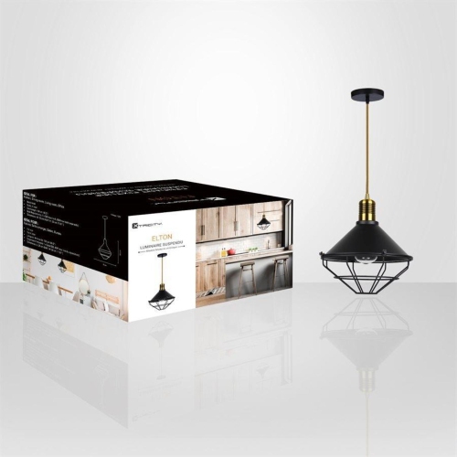 Xtricity - Pendant Light, 9.84 '' Width, From The Elton Collection, Black