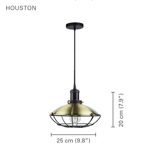 Xtricity - Pendant Light, 9.84 '' Wide, From The Houston Collection, Antique Brass