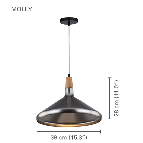 Xtricity - Pendant Light, 11 '' Height, From the Molly Collection, Silver