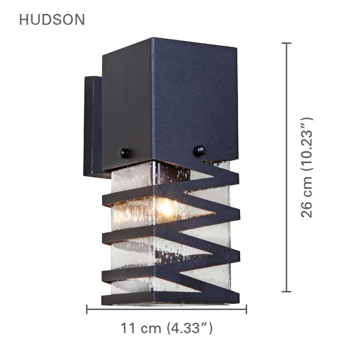 Xtricity - Exterior Wall Light, 10.23 '' Height, From The Hudson Collection, Black