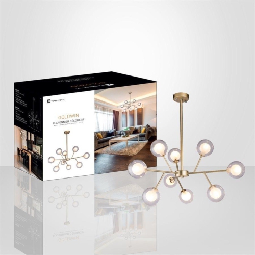 Xtricity - Pendant Light, Width 27.5 '', From the Goldwin Collection, Gold