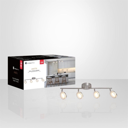 Xtricity - 4 Heads Ceiling Light with Integrated LED, 28.34 '' Width, From Anita Collection, Nickel