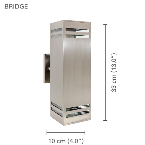 Xtricity - Outdoor Wall Light, 13 '' Height, From The Bridge Collection, Nickel