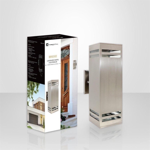 Xtricity - Outdoor Wall Light, 13 '' Height, From The Bridge Collection, Nickel