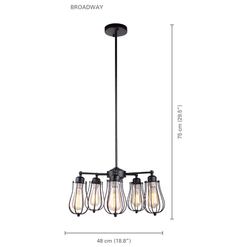 Xtricity - Pendant Light, 18.8 '' Width, From The Broadway Collection, Black